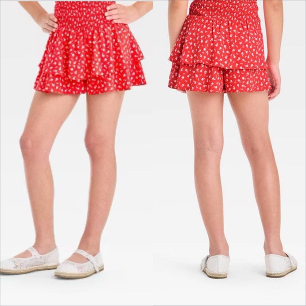 Art Class Girls' Rayon Floral Pattern Smocked Waist Tiered Skort size XXL 16/18